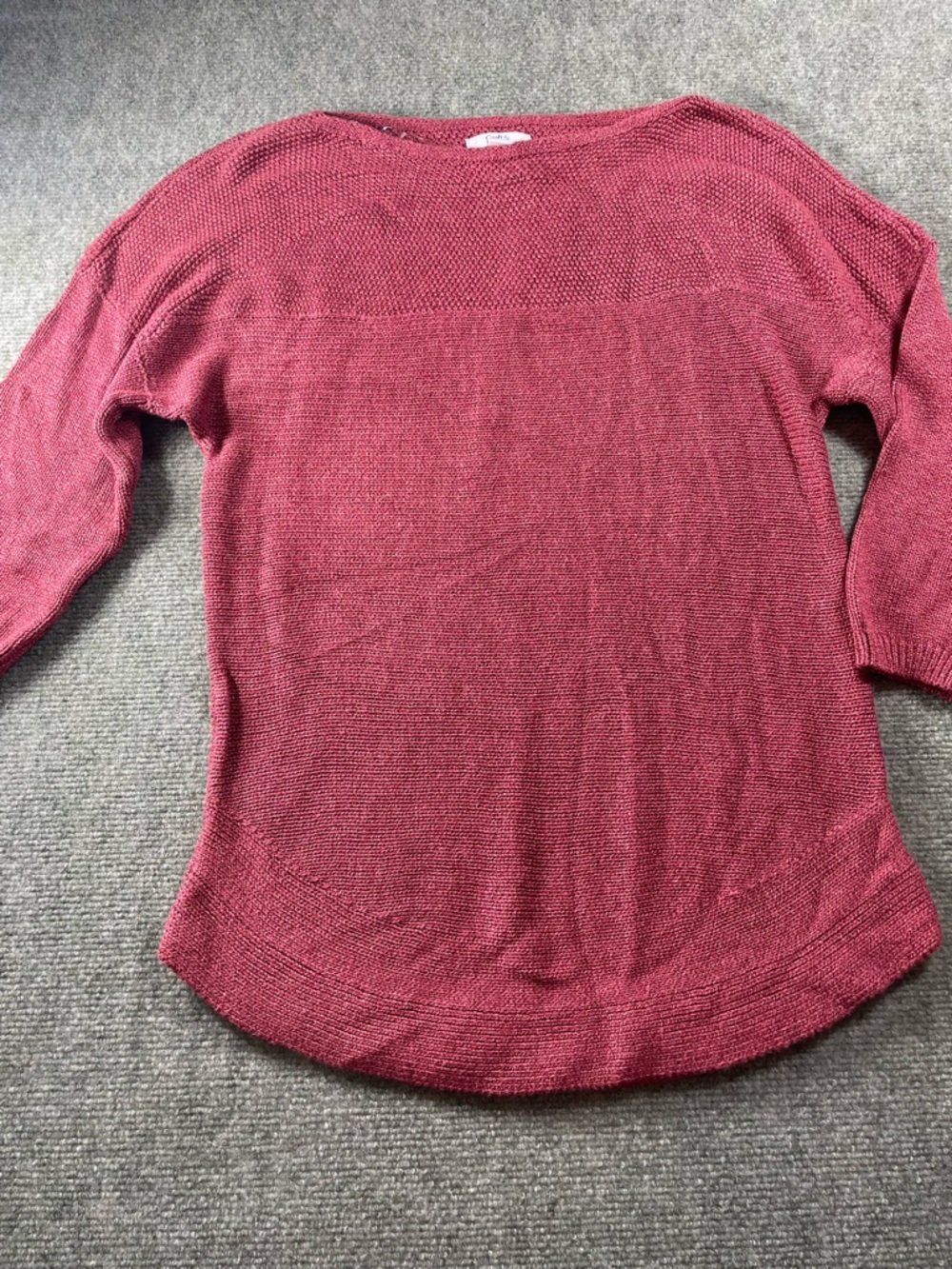 croft & barrow Maroon Scoop-Neck Knit Sweater